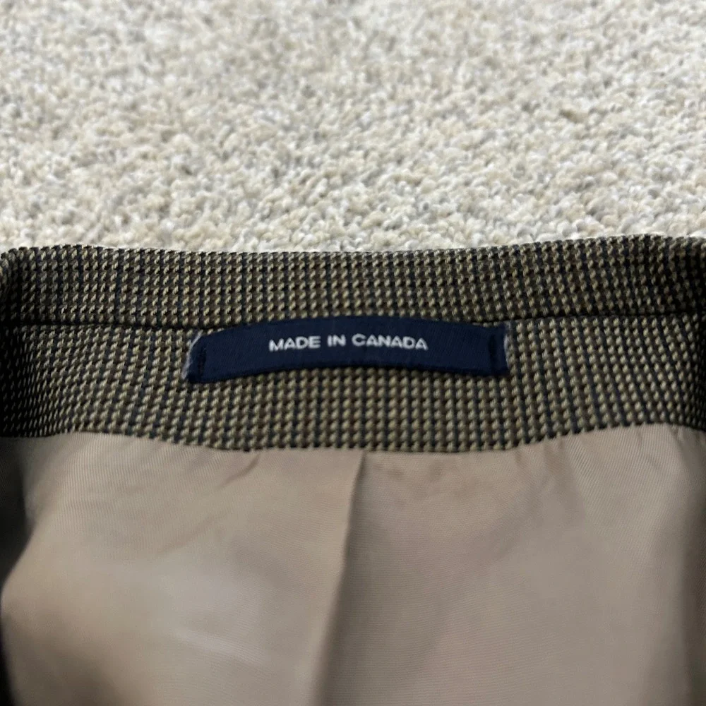Lauren‎ Ralph Lauren Blazer 46L Brown Micro Houndstooth Wool Sport Coat 2 Button